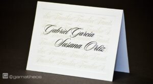 Tarjeta de Regalo con panel impresa en Serigrafía